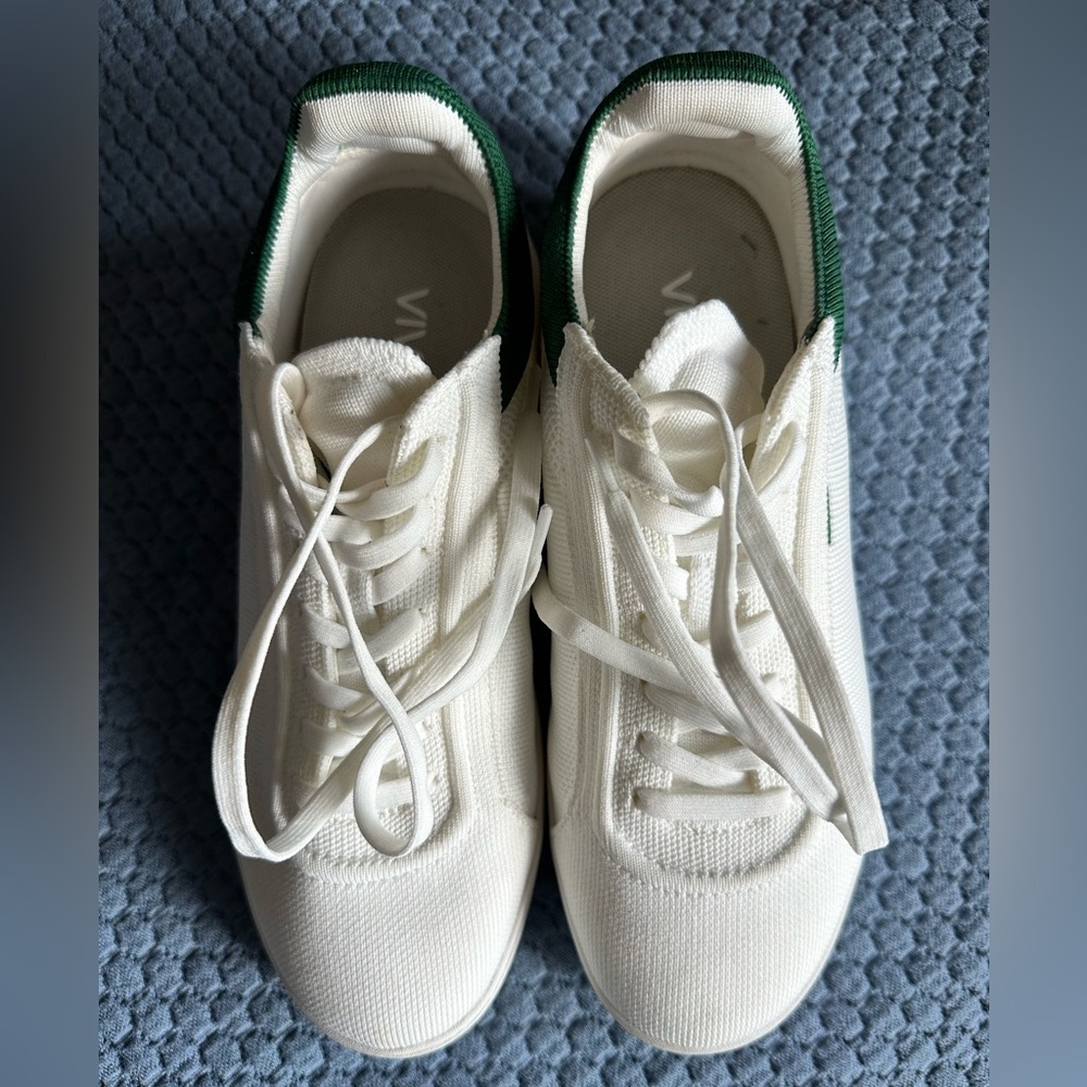 Vivaia Women's White and Green Sneakers